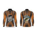 Camisa de Pesca Laranja e Preto