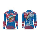Camisa de Pesca Esportiva Azul e Vermelha